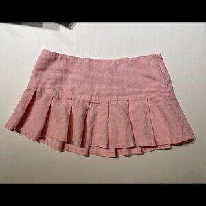 I.AM.GIA Pleated Pink Corduroy Mini Skirt Size M